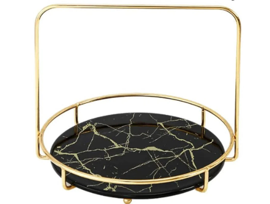 Luxury Round Shape 2-Layer Organizer Tray. With a sleek round design and two spacious layers