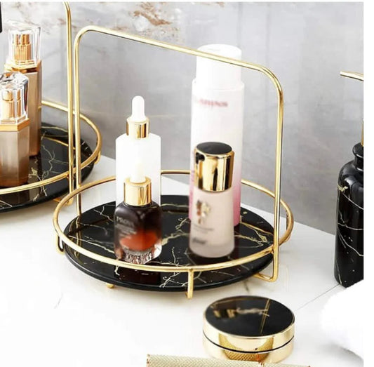 Luxury Round Shape 2-Layer Organizer Tray. With a sleek round design and two spacious layers