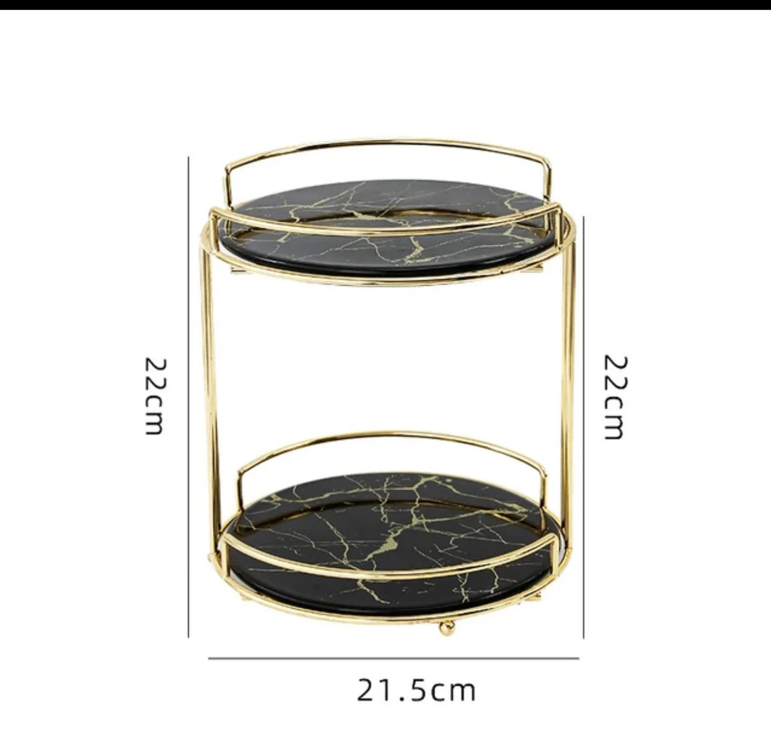 Luxury Round Shape 2-Layer Organizer Tray. With a sleek round design and two spacious layers