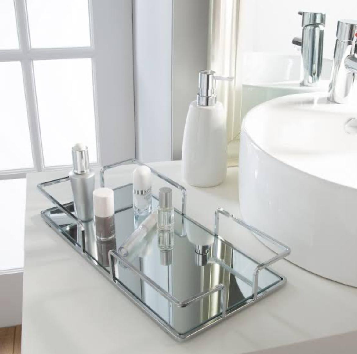 Glass Vanity Tray  Its multi-purpose design allows for easy and stylish storage of all your essential