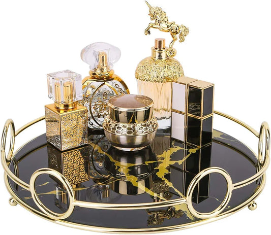 Makeup Organizer Round-Ring Silver Tray Streamline your makeup routine with our Makeup Organizer Round-Ring Silver Tray!