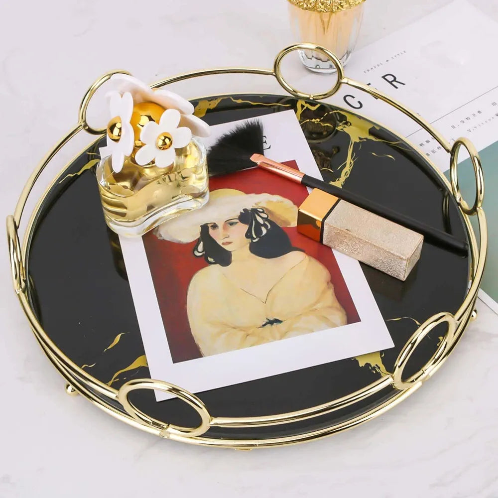 Makeup Organizer Round-Ring Silver Tray Streamline your makeup routine with our Makeup Organizer Round-Ring Silver Tray!